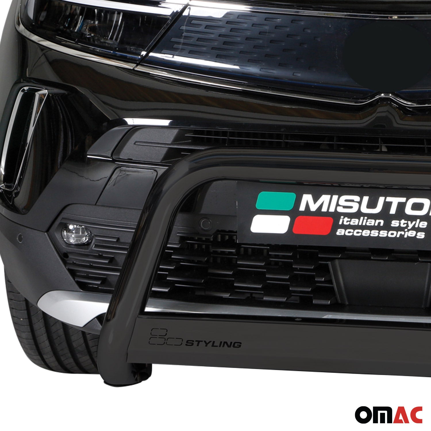 Pare-buffle Avant pour Opel Mokka 2021-2026 63mm en Acier Inoxydable Noir