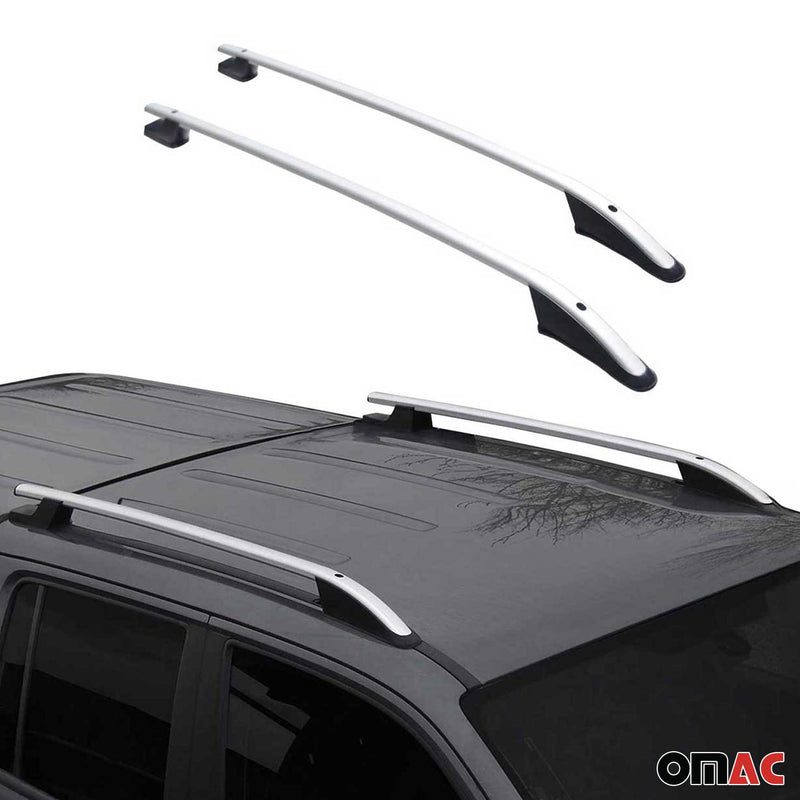 Barres de toit longitudinales pour Peugeot Partner 1996-2008 Aluminium Gris