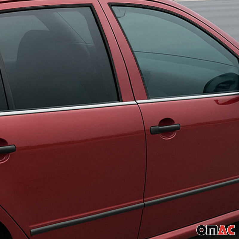 Baguettes pour contour Latérales pour Skoda Fabia I 1999-2007 Acier inox Chromé