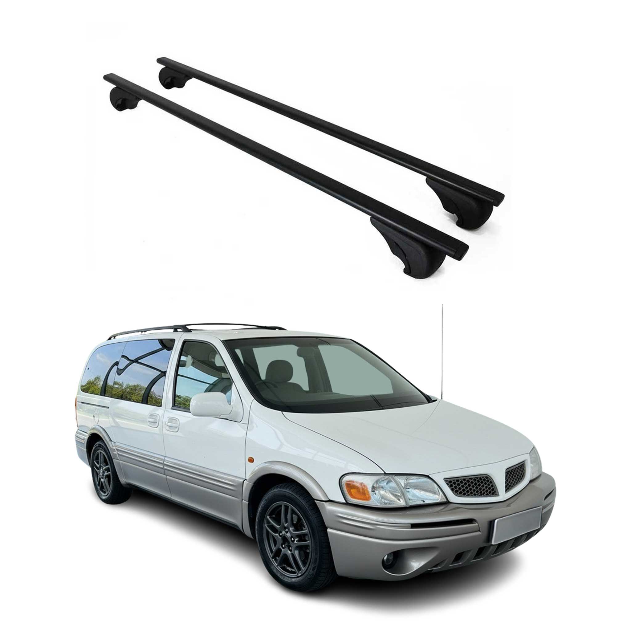 Barres de toit Transversales pour Chevrolet Trans Sport 1997-2005 Fer Noir