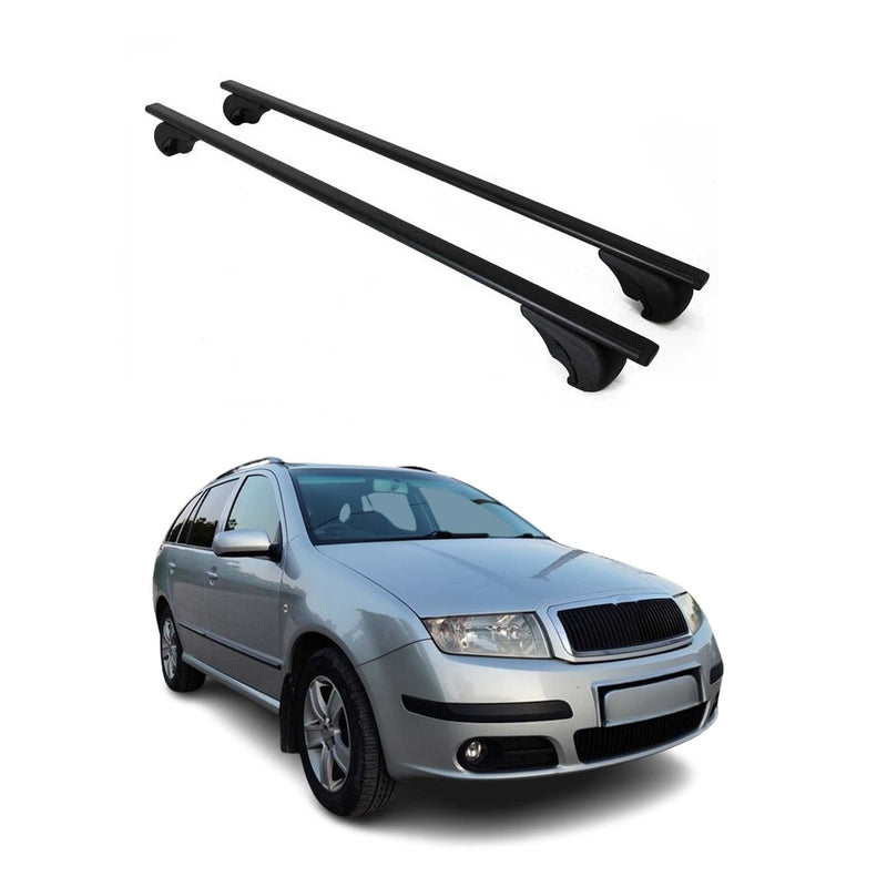 Barres de toit Transversales pour Skoda Fabia I Break 2001-2008 Fer Noir