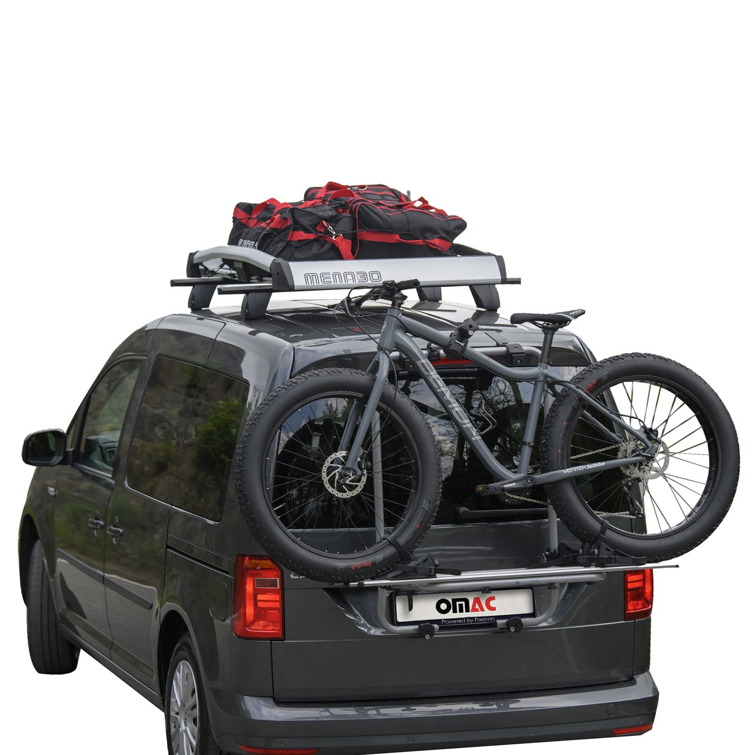 Menabo Shadow porte-vélos sur hayon pour VW Caddy 4 IV 2015-2021 Alu