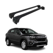 Barres De Toit Transversales pour Suzuki SX4 S-Cross 2021-2026 Alu Noir ABE