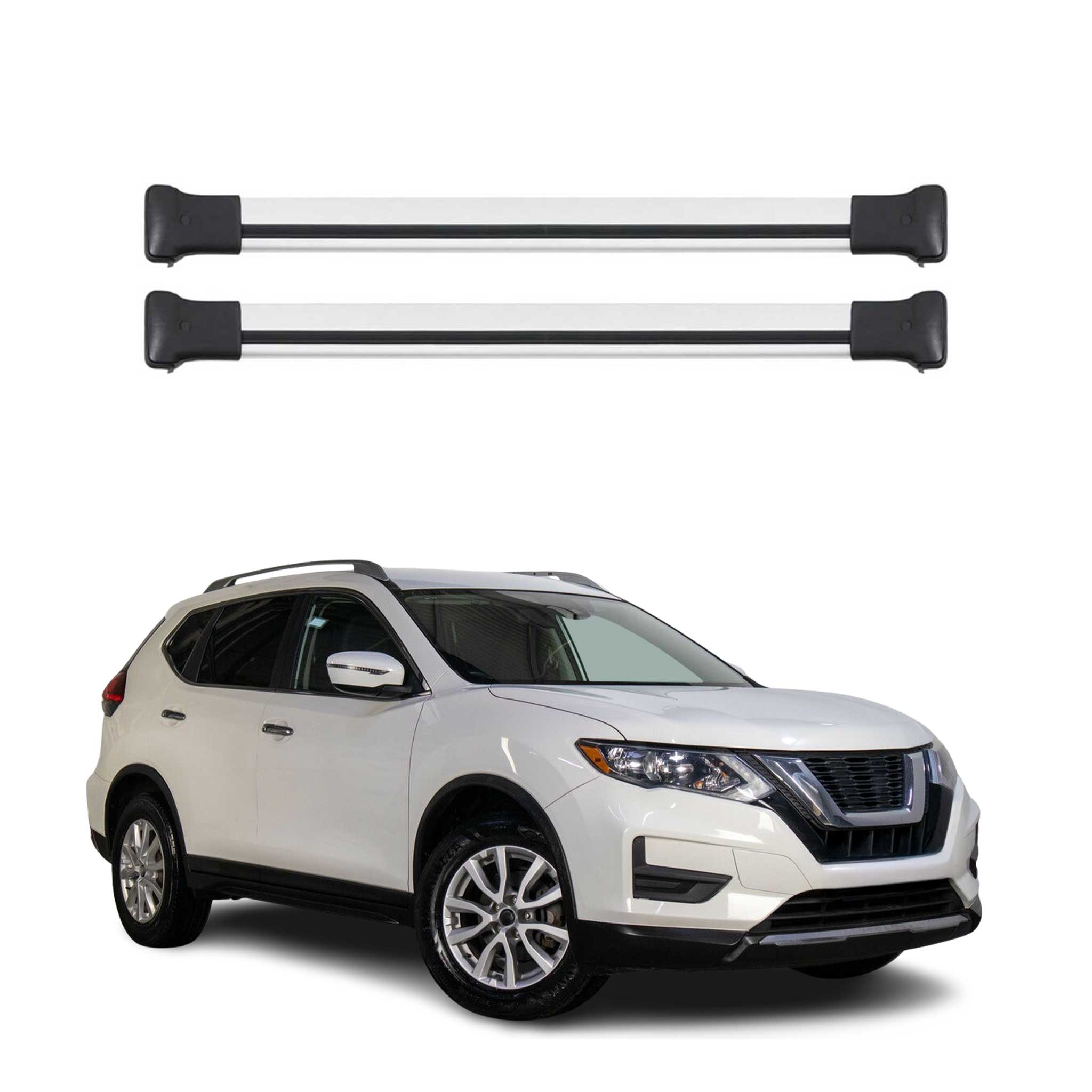 Barres de toit transversales pour Nissan Rogue Sport 2017-2019 Aluminium Gris