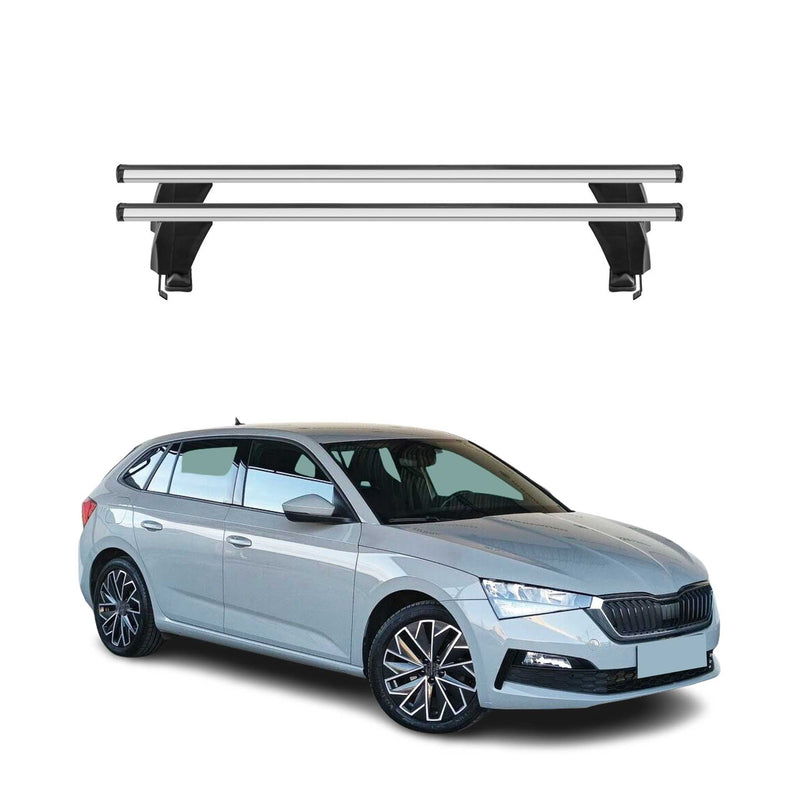 Menabo Barres de toit Transversales pour Skoda Scala 2019-2025 Alu Gris 2x ABE