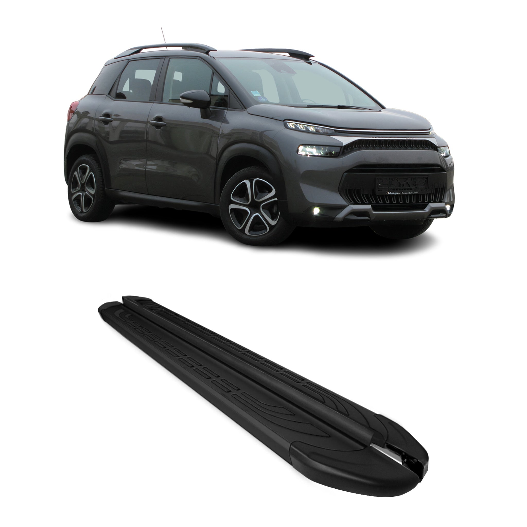 Marchepieds latéraux pédale pour Citroen C3 Aircross 2017-2024 Aluminium Noir 2x