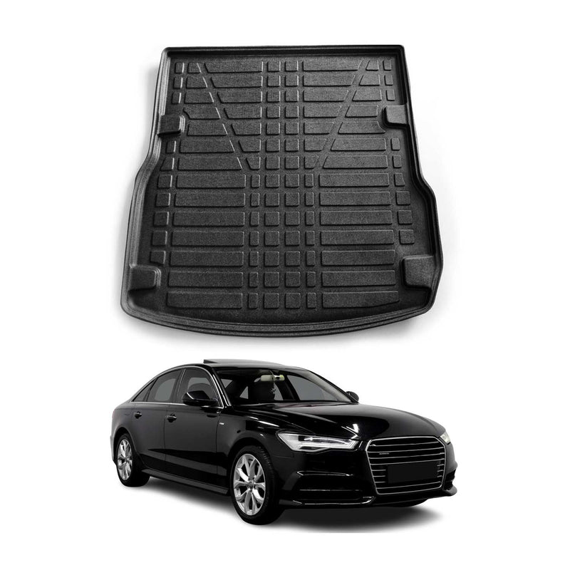 Tapis de coffre pour Audi A6 C7 Berline 2011-2018 caoutchouc TPE Noir