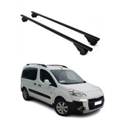 Barres de toit Transversales pour Peugeot Partner Tepee 2008-2018 Fer Noir