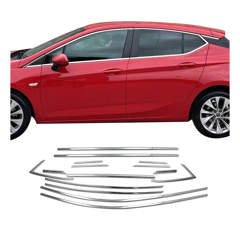 Garniture de Fenêtre pour Opel Astra K HB Acier Inox 6Pcs