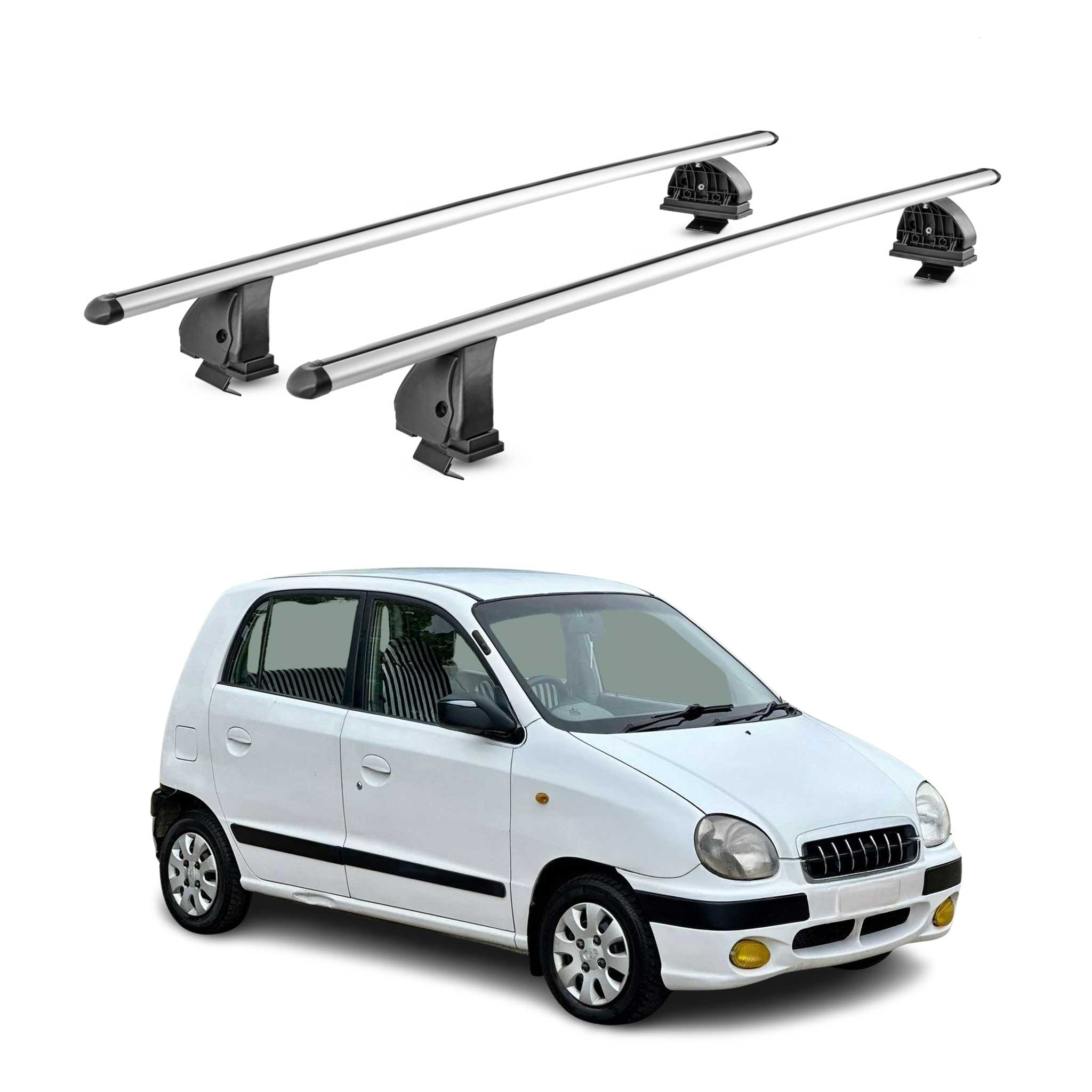 Barres de toit transversales Alu pour Hyundai Atos Prime 1999-2007 TÜV Gris 2Pcs