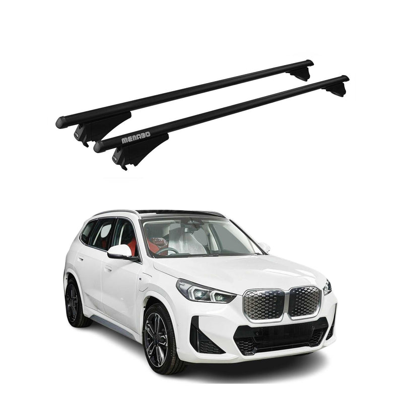 Tiger Barres de toit transversales pour BMW iX1 U11 2022-2025 Alu Noir 2x