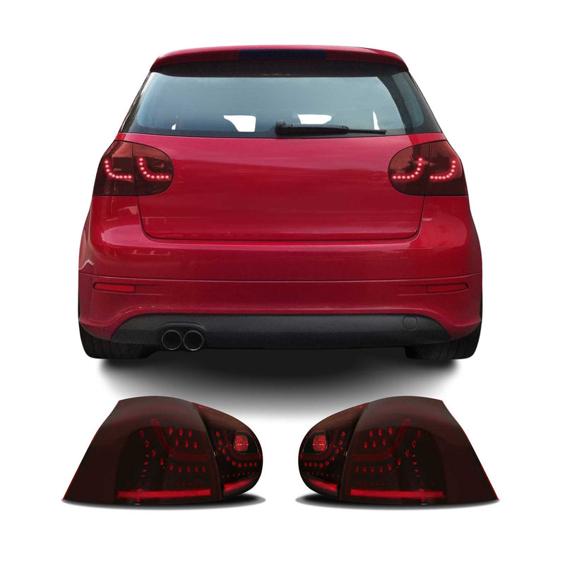 Feux arrière à LED pour Volkswagen Golf 5 2003-2008 Foncé Rouge 4 Pieces