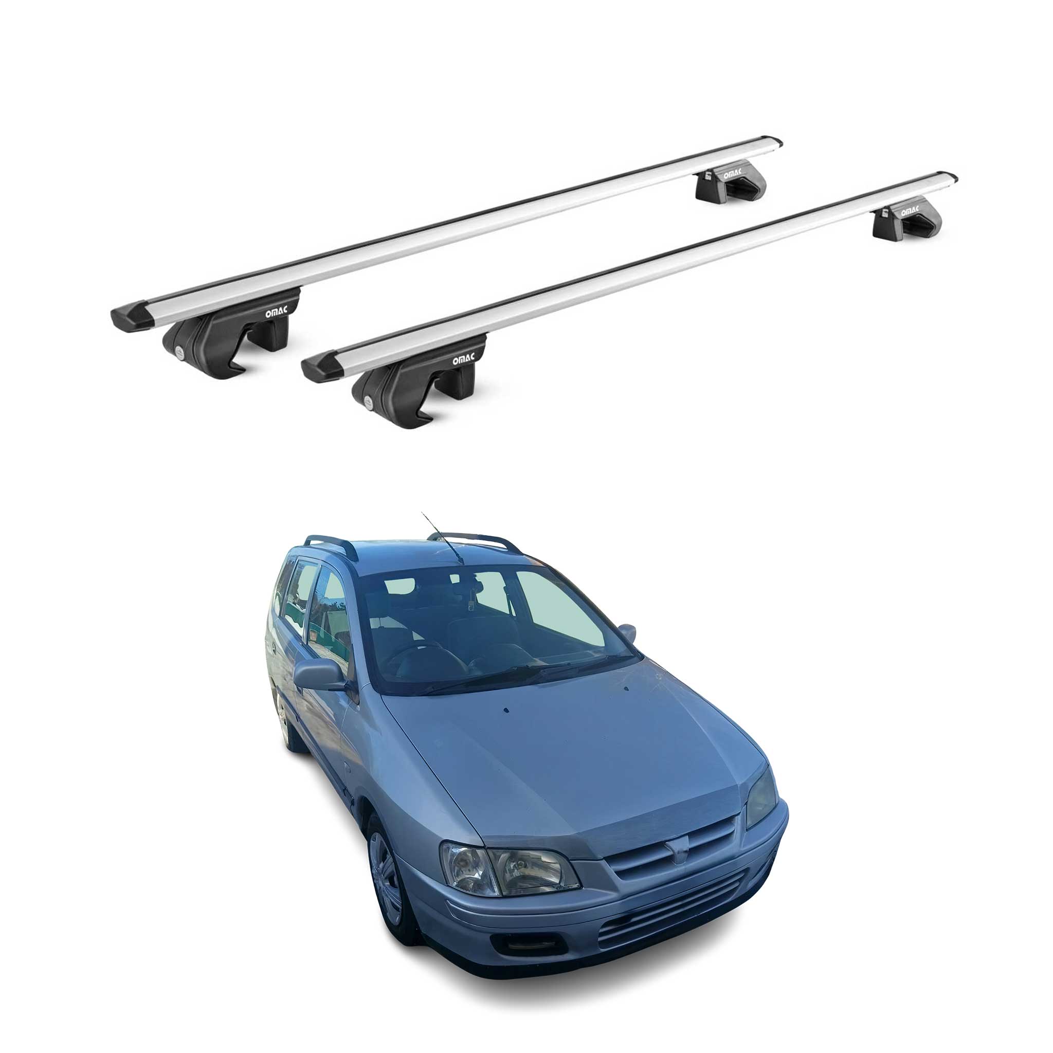 Barres de toit ABE pour Mitsubishi Space Star DG0 1998-2005 5 P Alu Gris 2x