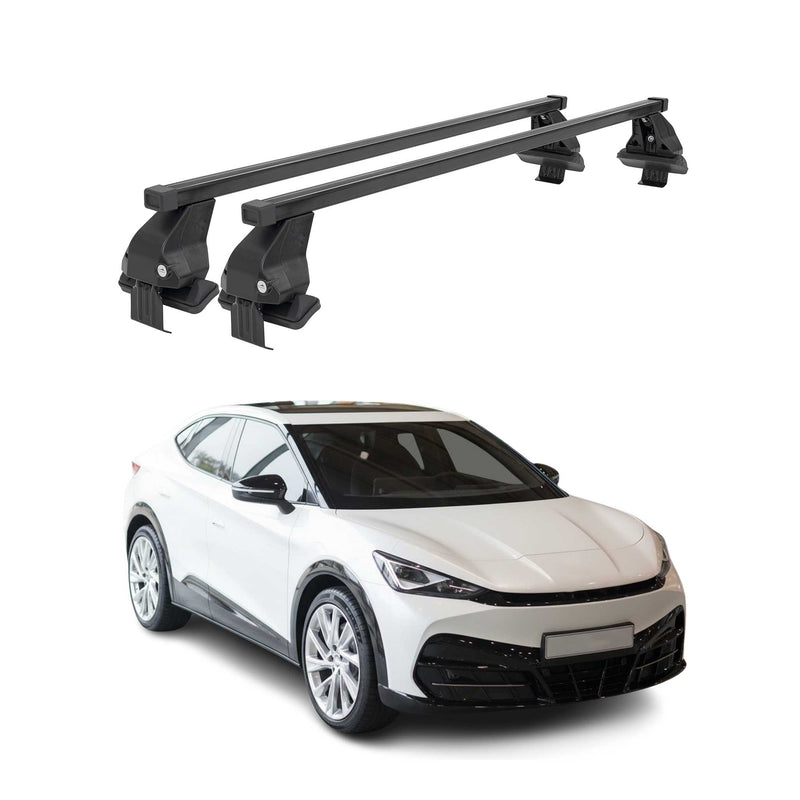 Menabo Barres de toit Transversales pour Cupra Tavascan 2024-2025 Noir Acier 2x