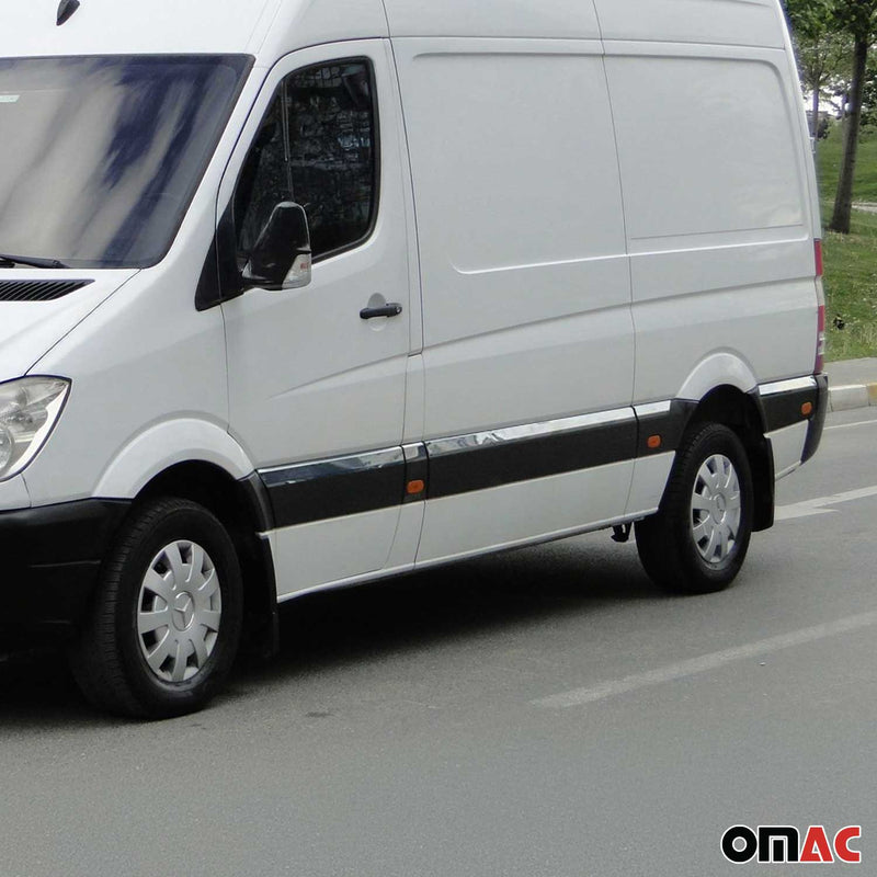 Baguettes de porte pour Mercedes Sprinter W906 2006-2018 inox chrome L3 Long