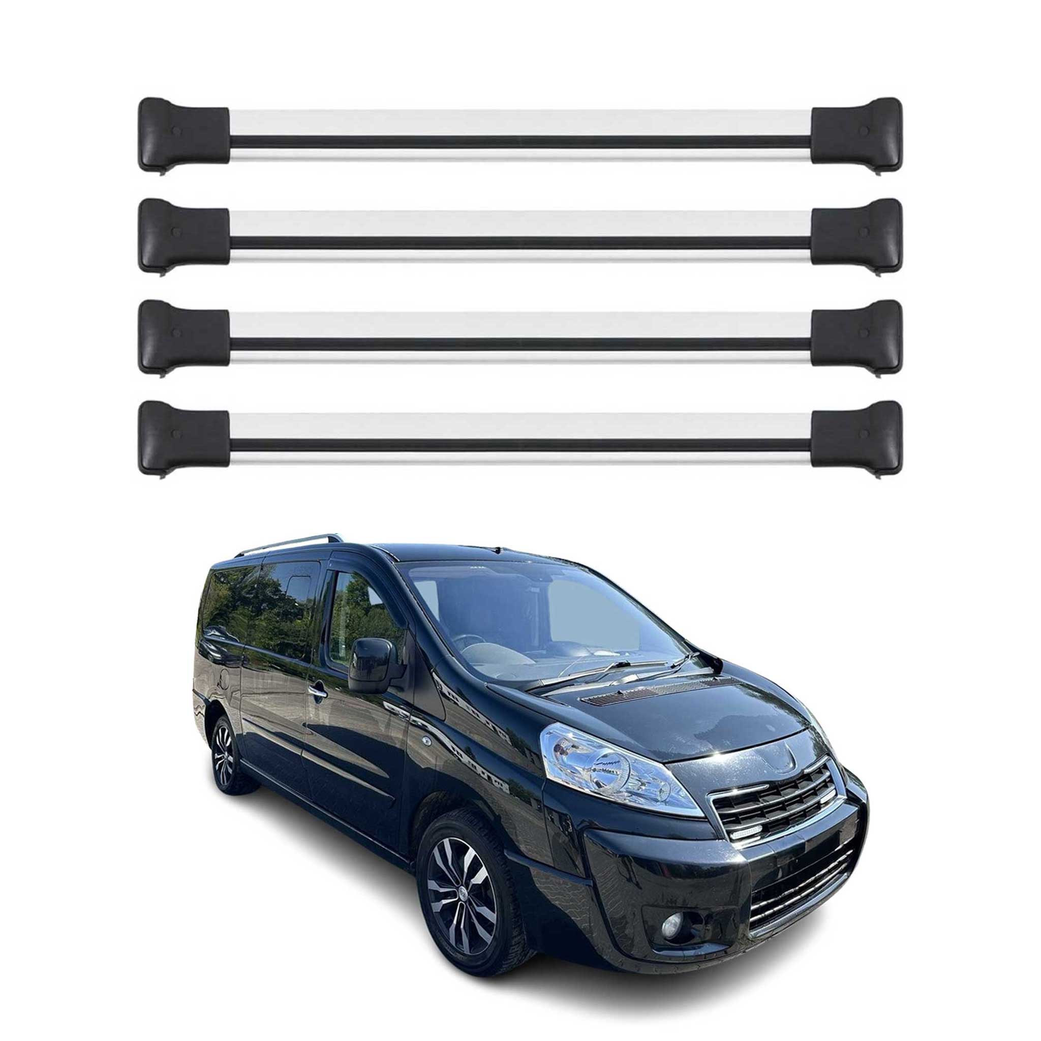 Barres de toit transversales pour Peugeot Expert 2006-2017 en Alu gris