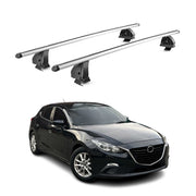 Barres de toit transversales Alu pour Mazda 3 III HB 2014-2018 TÜV 75 kg Gris 2x