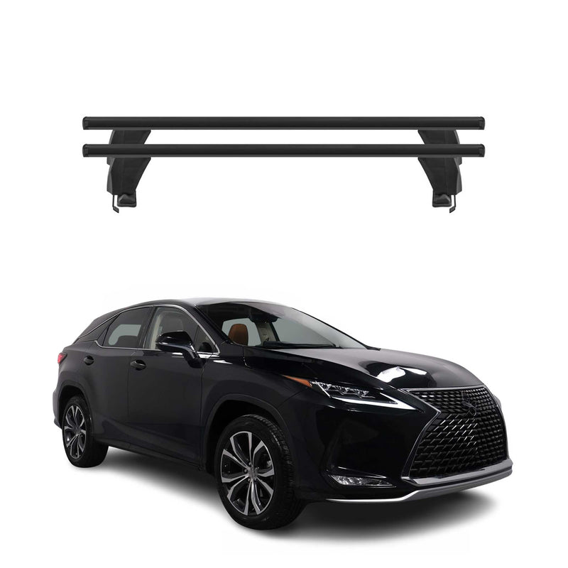 Menabo Barres de toit Transversales pour Lexus RX AL20 2015-2019 Noir ABE 2x