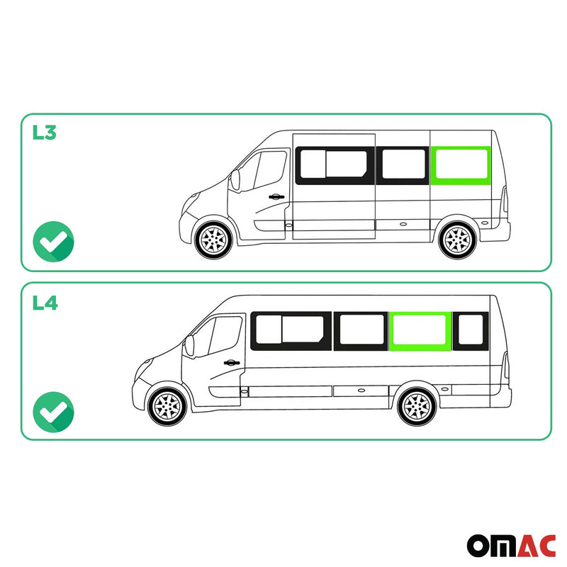 Vitre de Porte pour Opel Movano 2010–2021 Gauche Porte non coulissante L3 L4