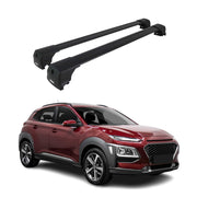 Barres De Toit Transversales pour Hyundai Kona 2018-2023 Aluminium Noir ABE