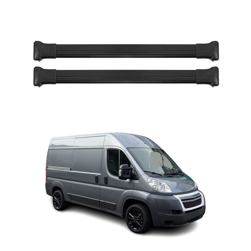 Barres de toit transversales pour Citroen Jumper 2007-2024 Aluminium Noir 2Pcs