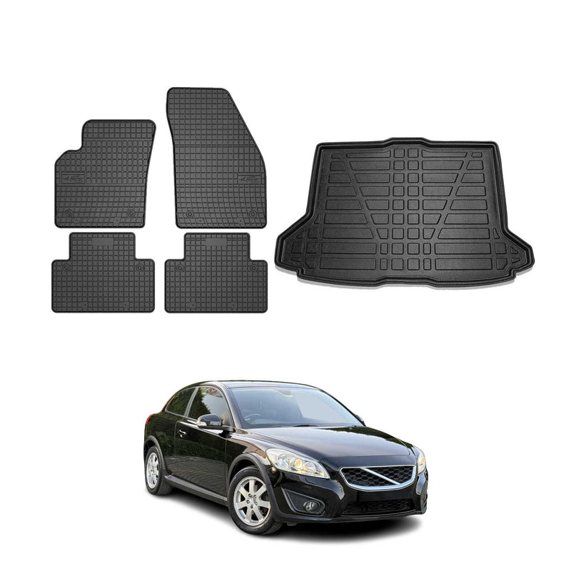 Kit Tapis de sol et coffre pour Volvo C30 2006-2013 TPE Noir
