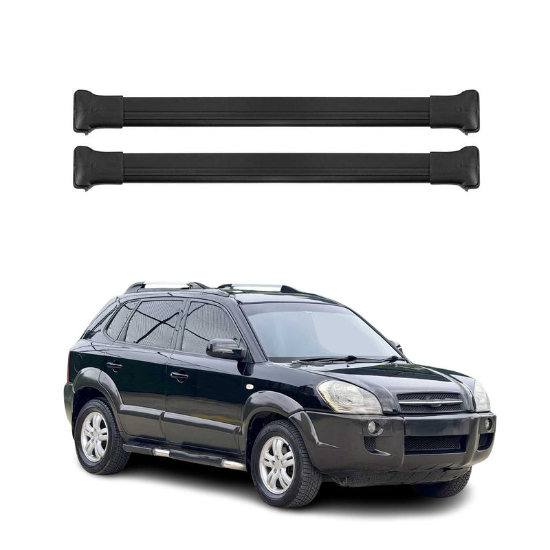 Barres de toit transversales pour Hyundai Tucson 2004-2010 Aluminium Noir