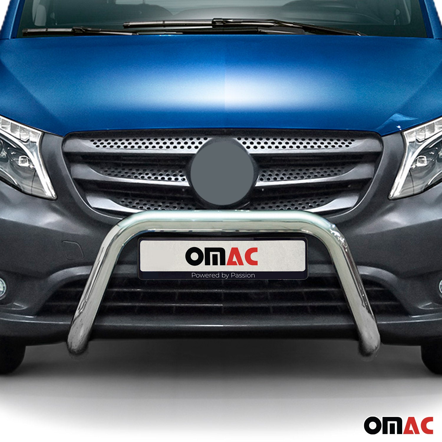 Pare-Buffle Avant Pour Mercedes Vito W447 2014-2019 Pre-FL Argent Acier Inoxy
