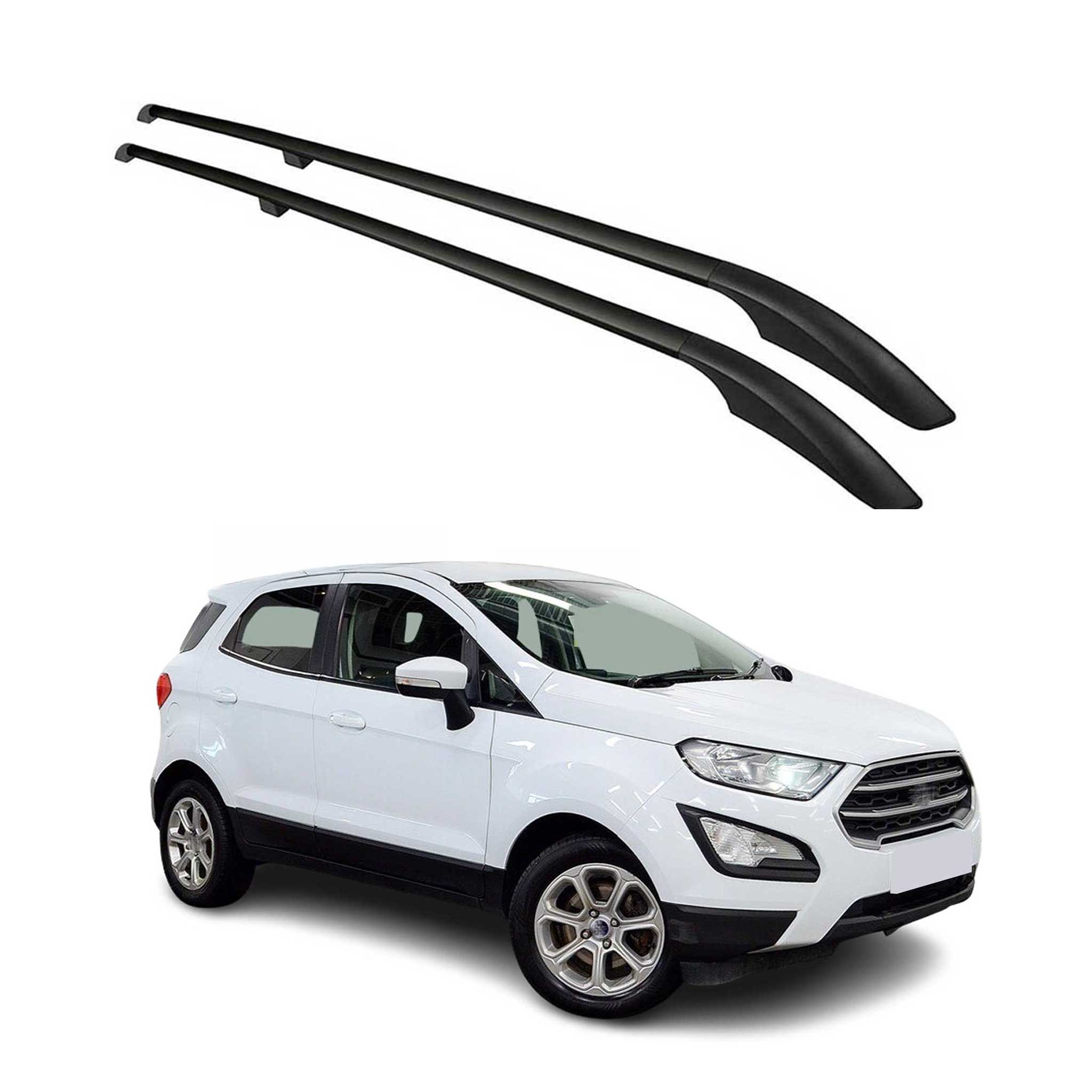 Barres de toit longitudinales pour Ford Ecosport 2017-2024 Aluminium Noir 2Pcs
