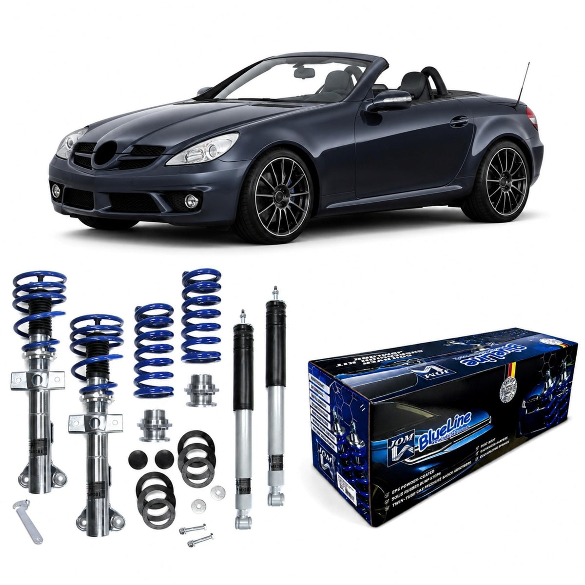 JOM BlueLine Combinés Filetés pour Mercedes Benz SLK R171 200 Kompressor 2004-2011