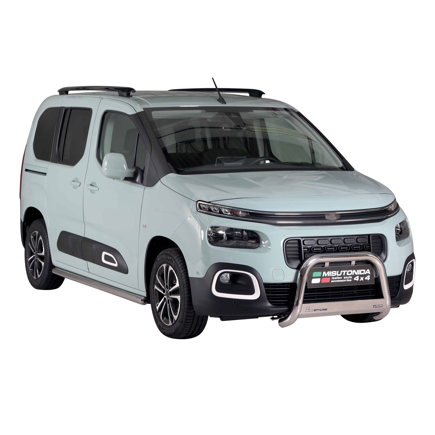 Pare-buffle Avant pour Citroen Berlingo 2018-2026 63 mm en Acier Gris