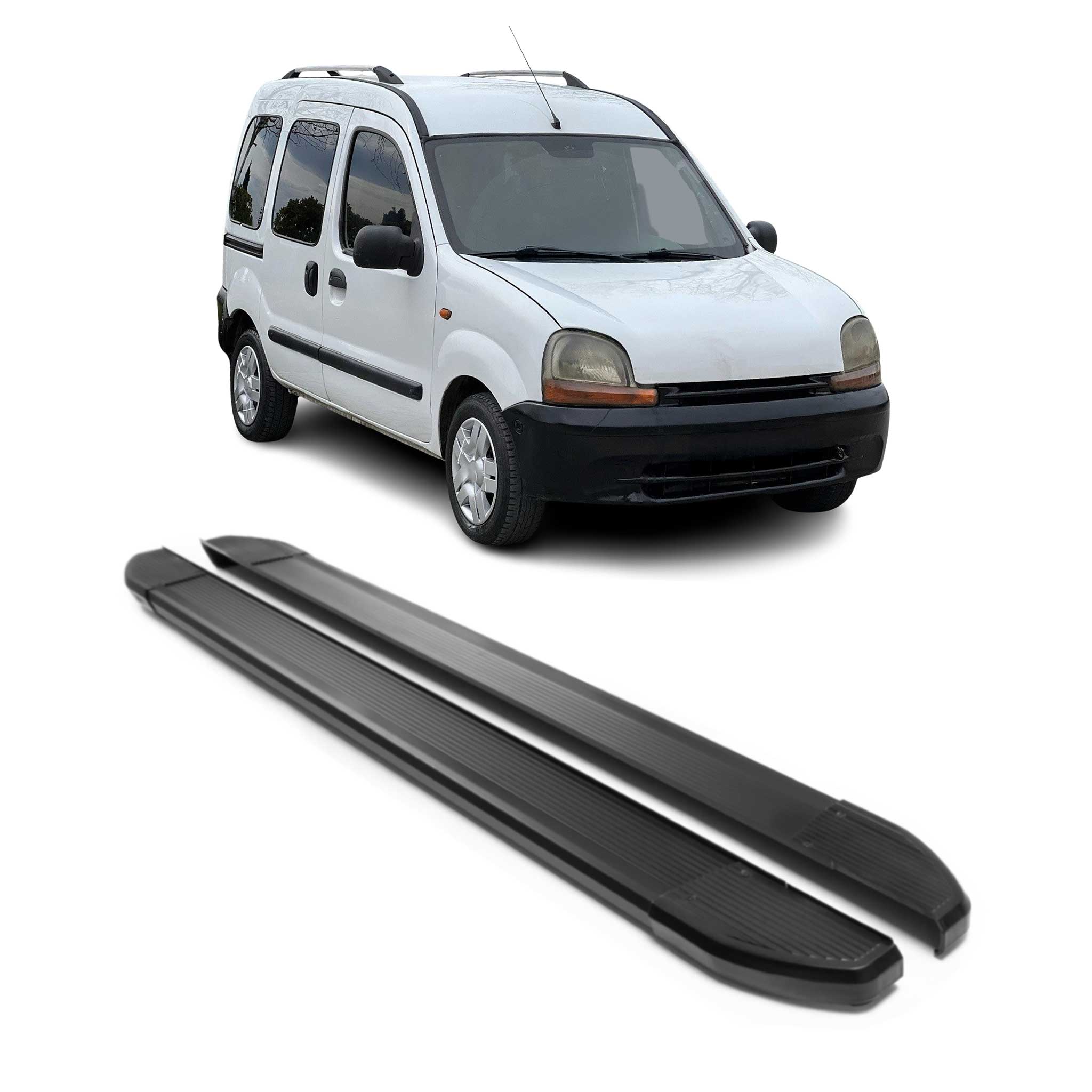 Marchepieds Latéraux pédale pour Renault Kangoo 1996-2007 Noir Aluminium 2Pcs