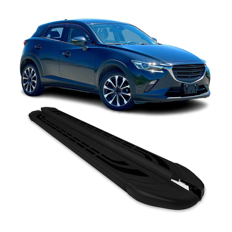 Marchepieds Latéraux pédale pour Mazda CX-3 2015-2024 Aluminium Noir 2Pcs
