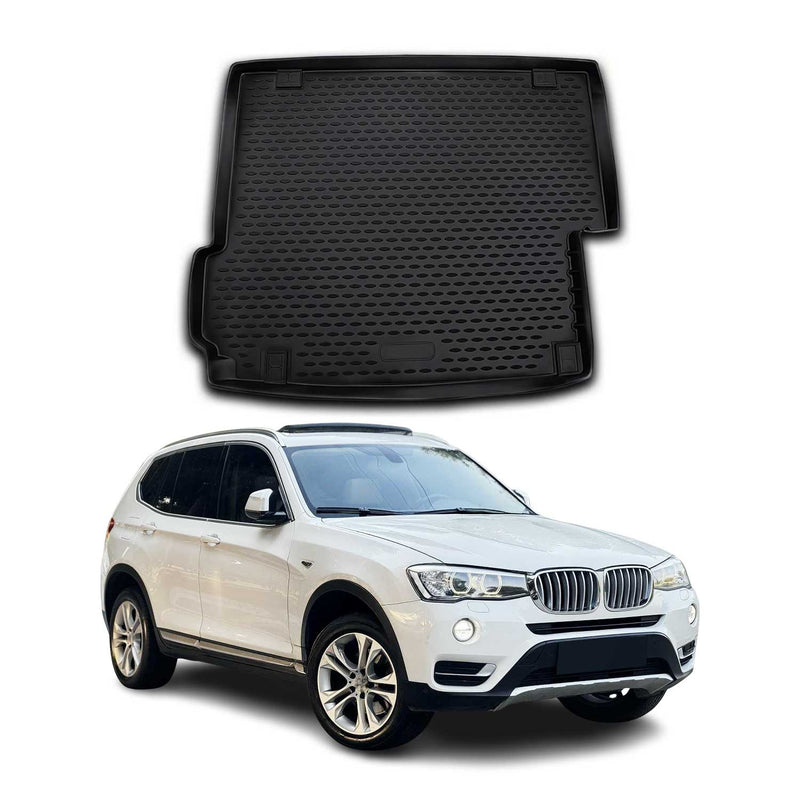 OMAC Tapis de coffre pour BMW X3 F25 2010-2017 en caoutchouc Noir