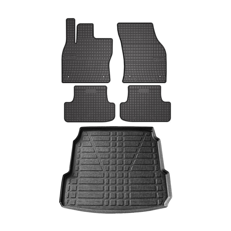 Kit Tapis de sol et coffre pour Audi A8 D4 2009-2018 Noir TPE