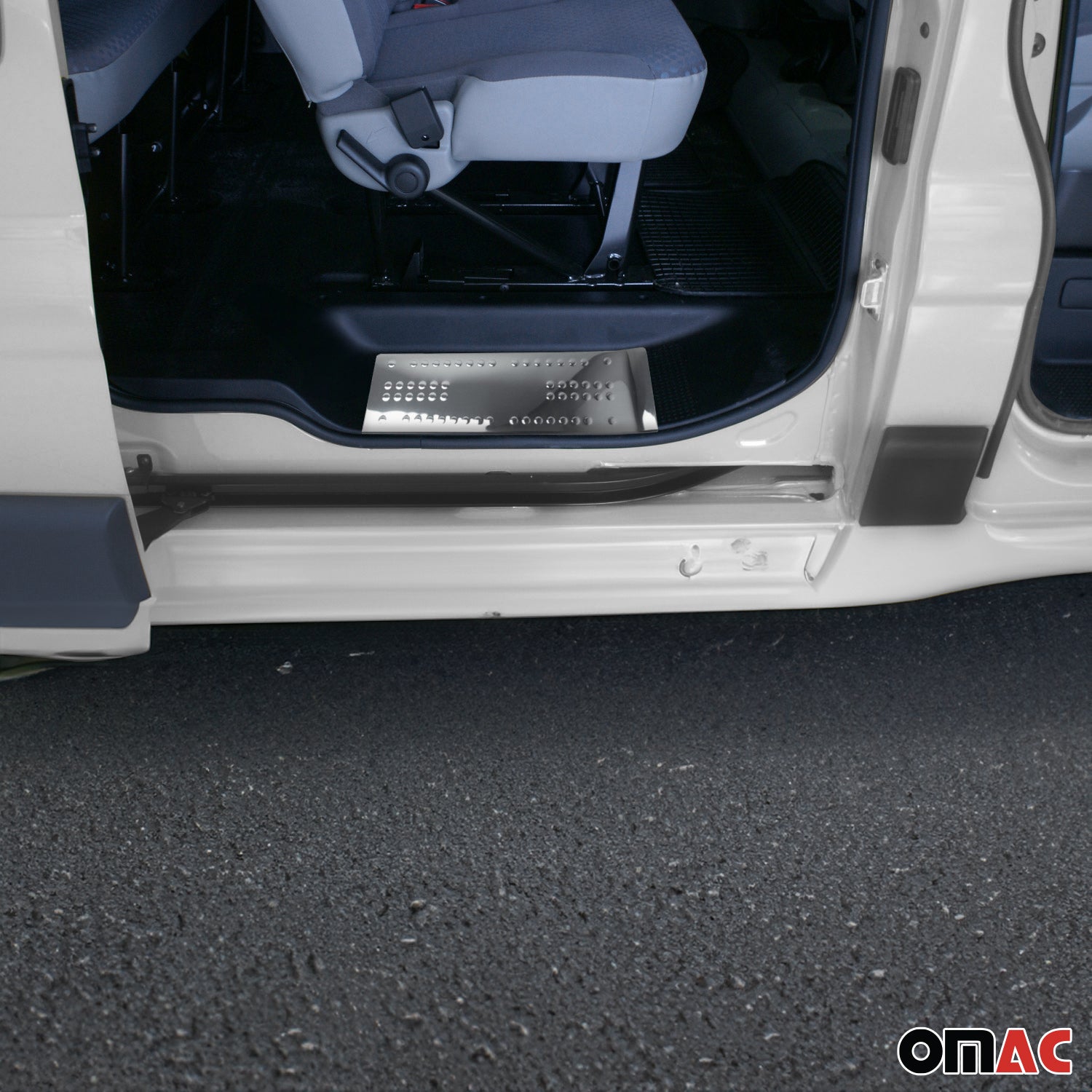 Seuil de porte intérieur pour Opel Vivaro A 2001-2014 acier inox chromé 2 Pcs