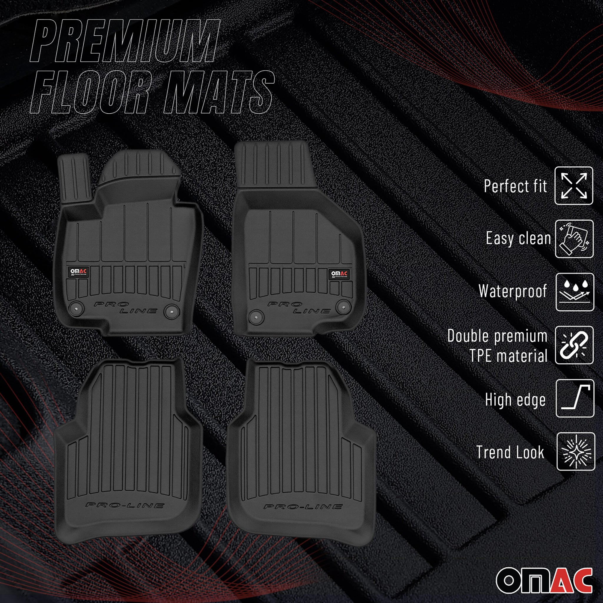 Tapis de Sol pour Skoda SuperB 2008-2015 TPE Noir