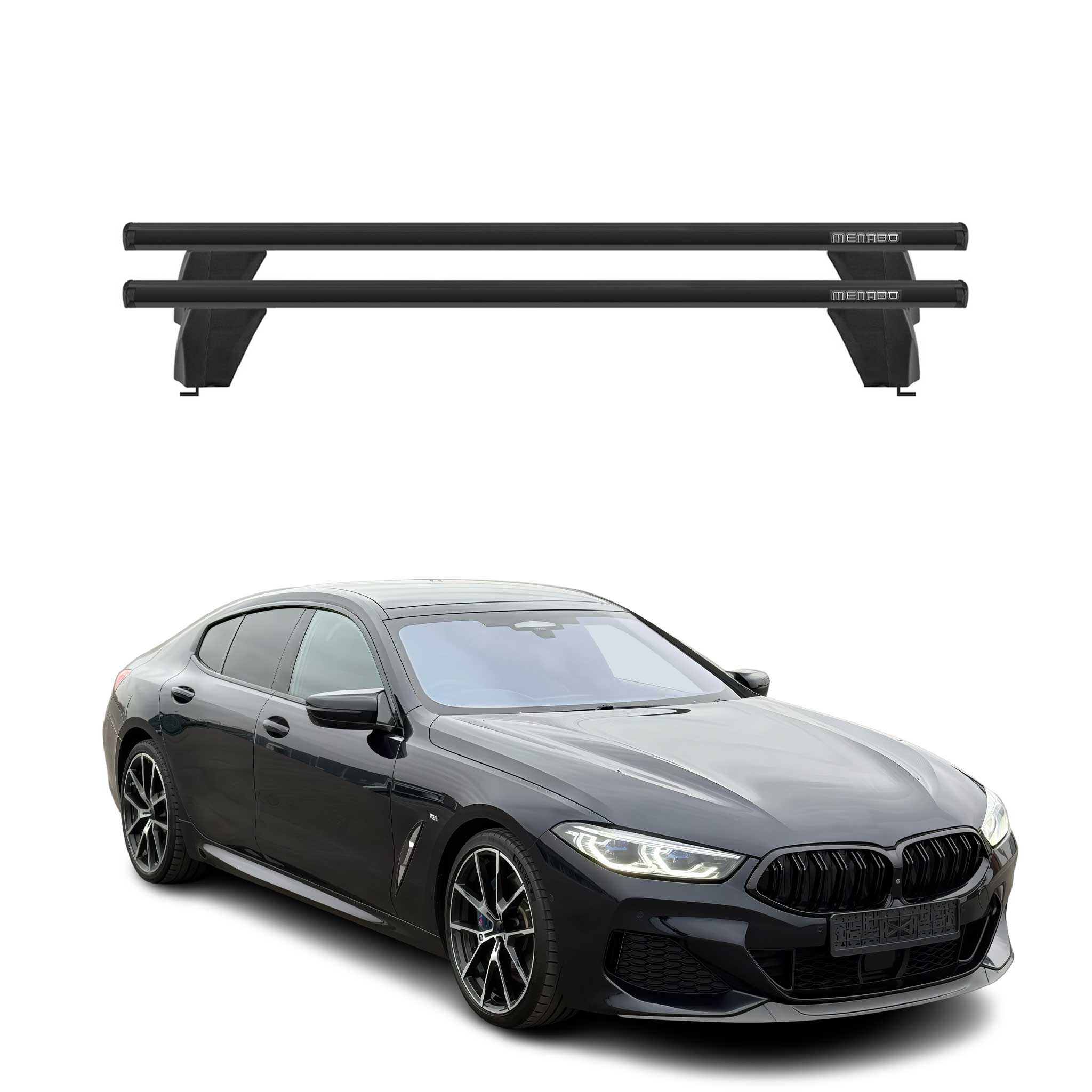 Menabo Barres de toit transversales pour BMW Série 8 G16 G15 2018-2026 Noir