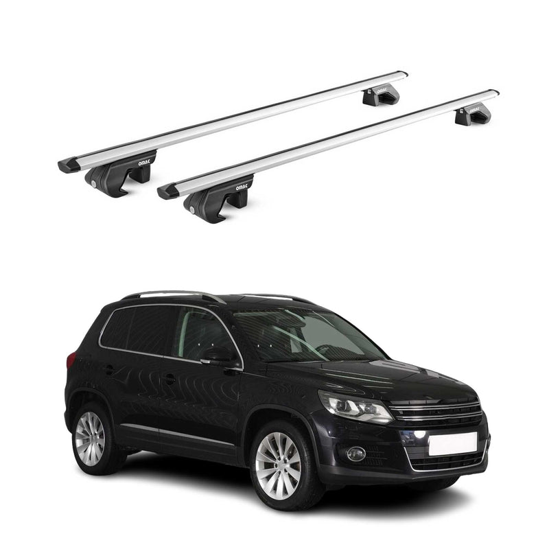 Barres de toit transversales pour VW Tiguan 5N 2007-2016 Alu Gris Argenté 2x ABE