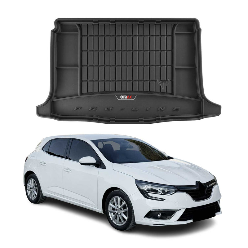 Tapis de Coffre pour Renault Megane 2015-2022 Noir TPE
