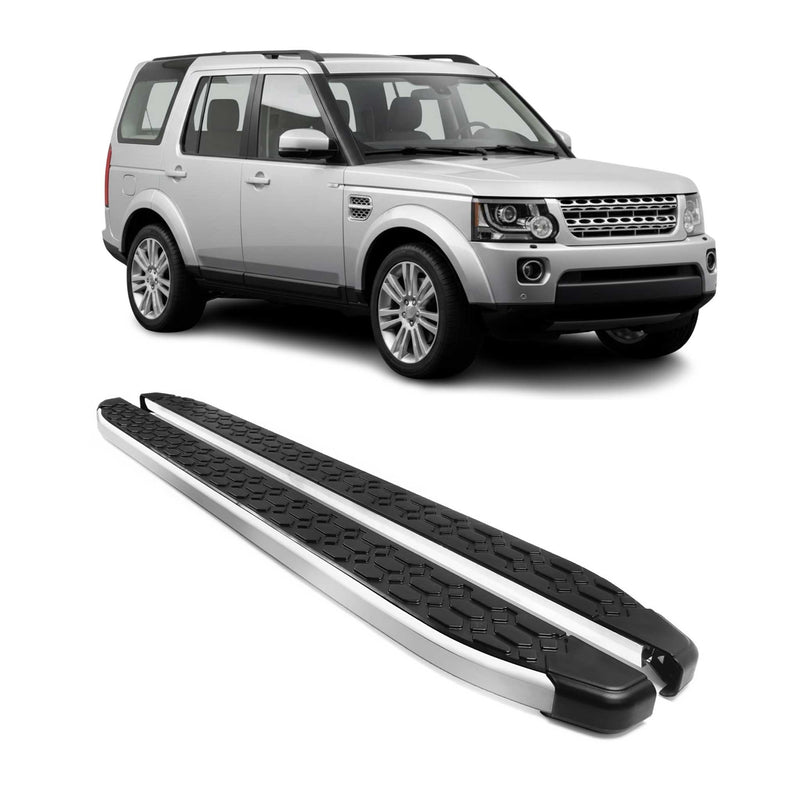 Marchepieds Latéraux pour Land Rover Discovery IV 2009-2018 Gris Noir Aluminium