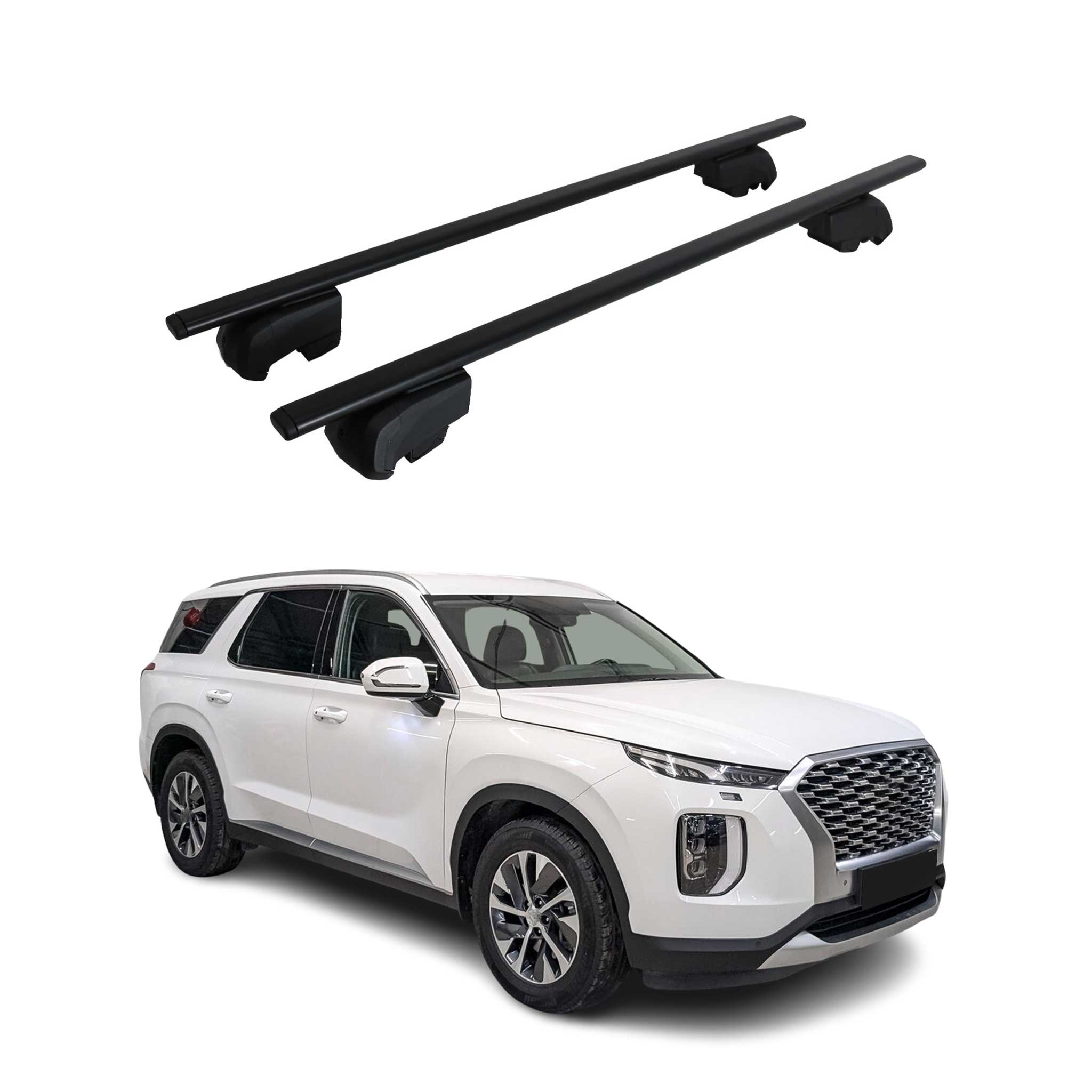 Barres de toit Transversales pour Hyundai Palisade 2020-2025 Fer Noir ABE