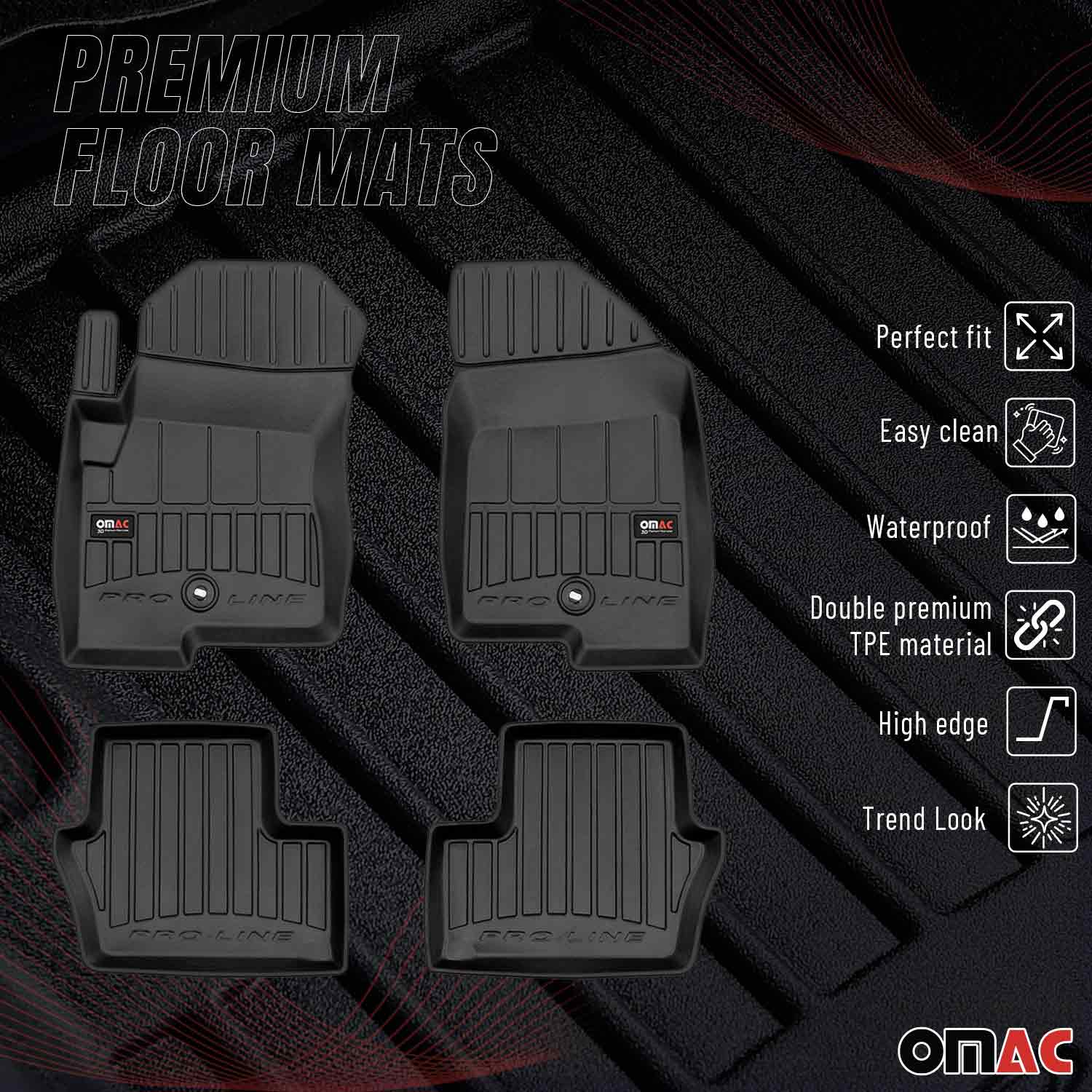 2006-2017 Jeep Compass/Patriot OMAC Tapis de sol en caoutchouc Noir Premium