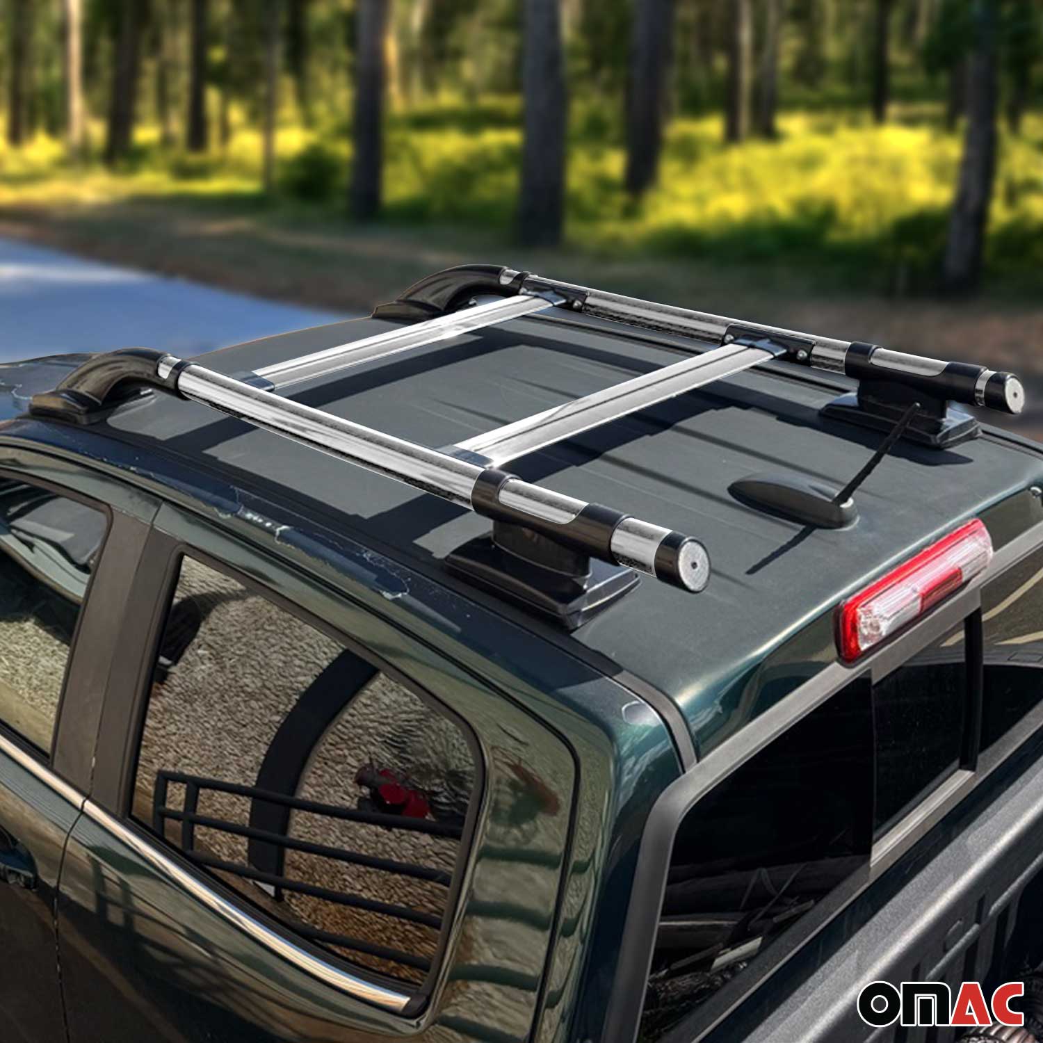 KIT Barres de toit trans+long pour Ford Ranger T6 2012-2022 DoubleCab Alu Gris