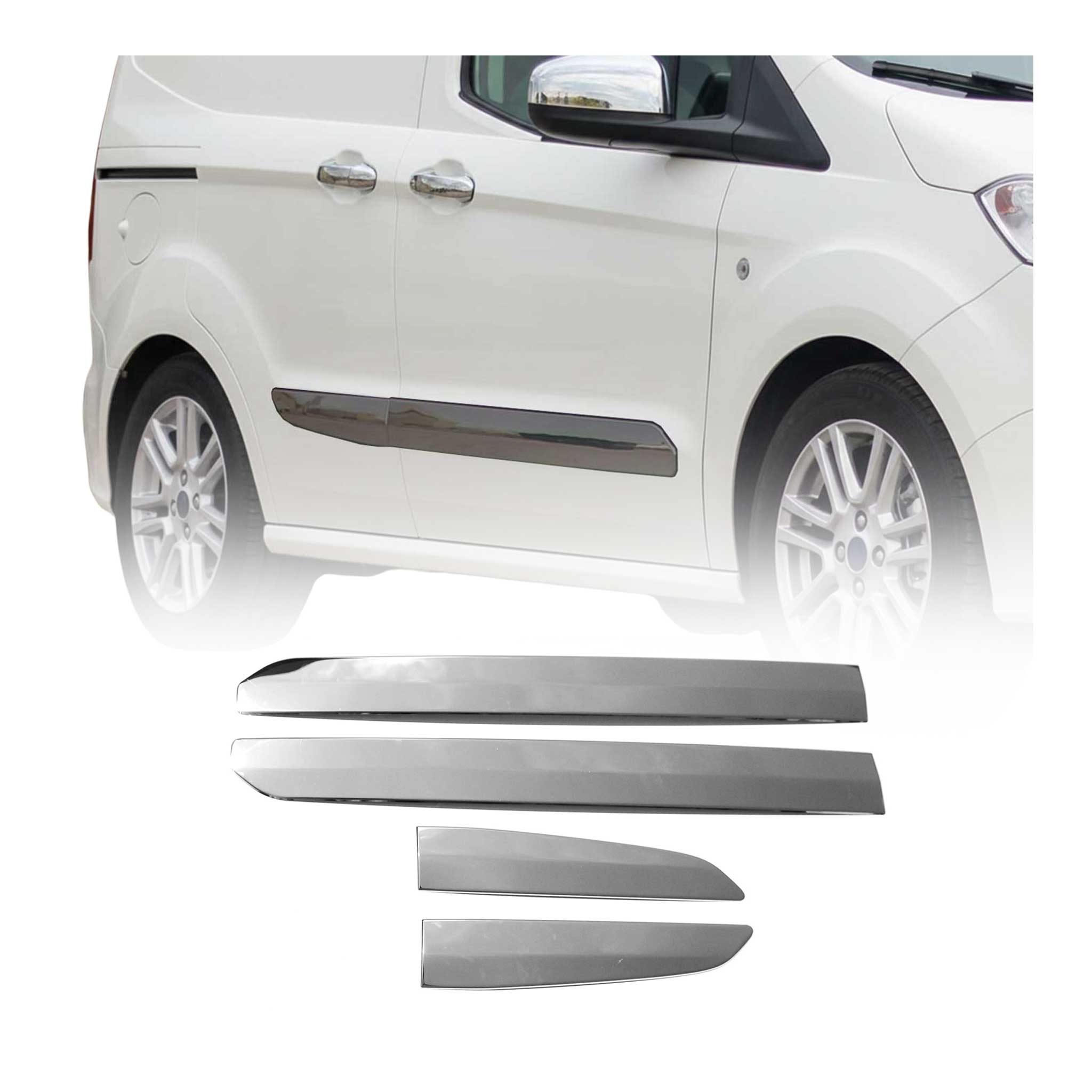 Garniture Baguette de porte latérale pour Ford Tourneo Courier 2014-2024 Foncé