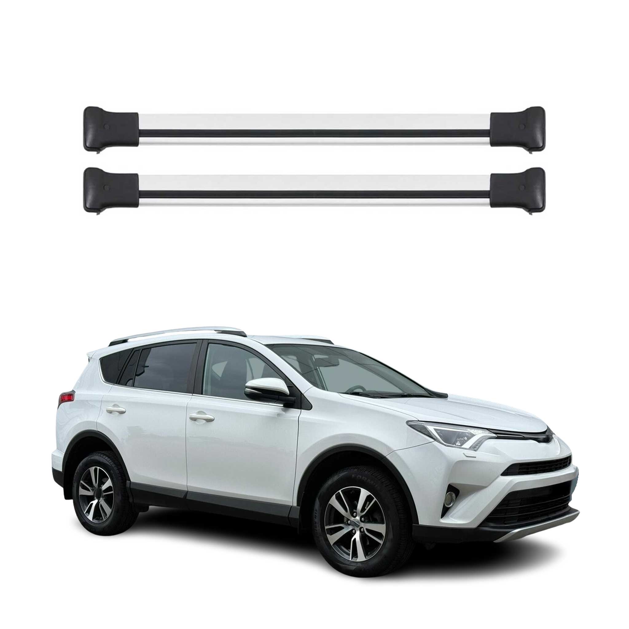 OMAC Barres de toit en aluminium pour Toyota RAV4 IV V 2012-2025 Gris 2Pcs TÜV
