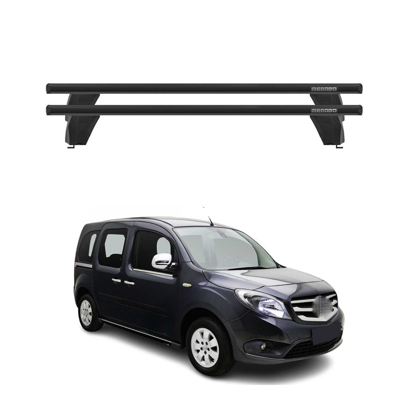 Menabo Barres de toit Transversales pour Mercedes Citan W415 2012-2025 Alu Noir