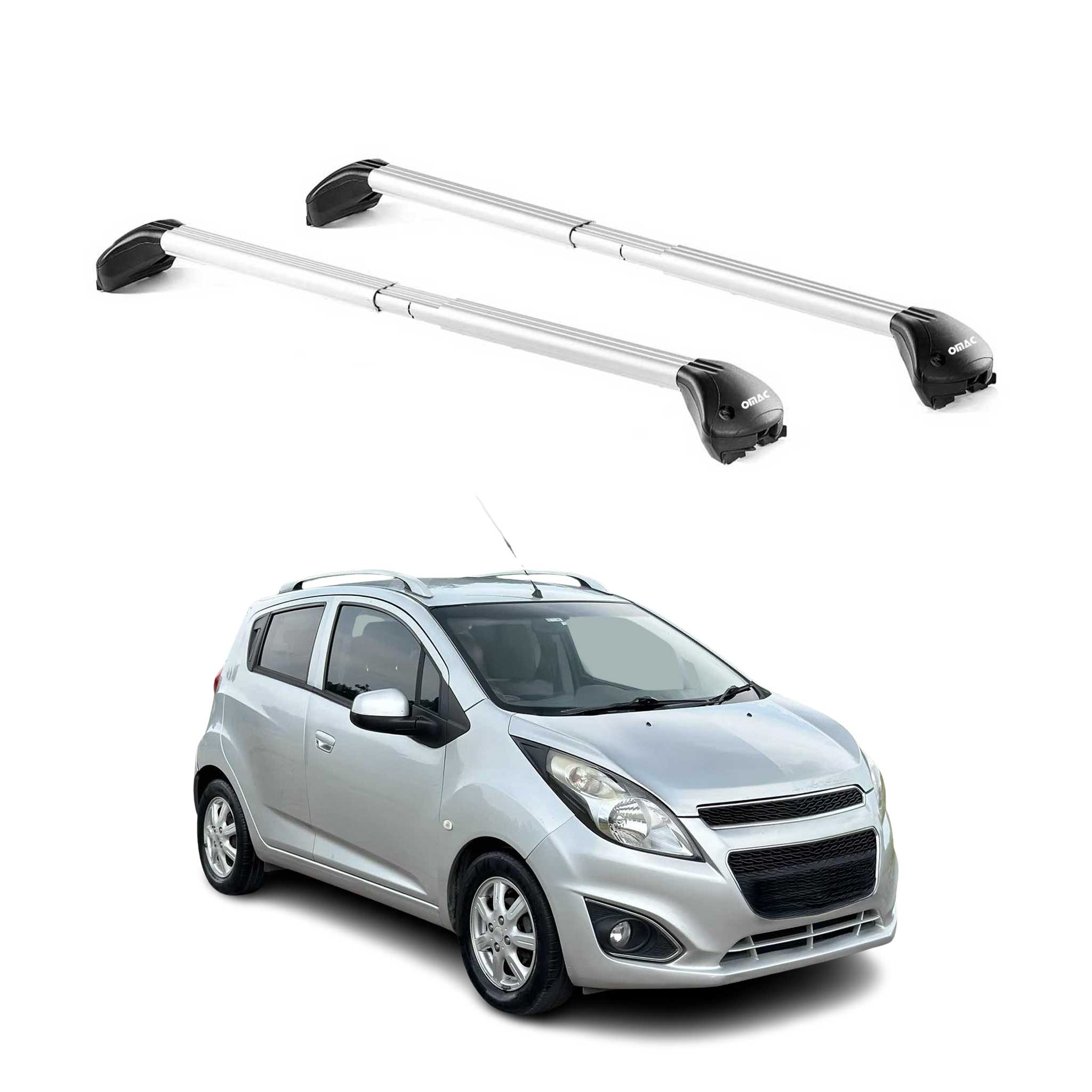 Barres de toit pour Chevrolet Spark 2010-2016 5P Gris Argenté 2 pièces ABE