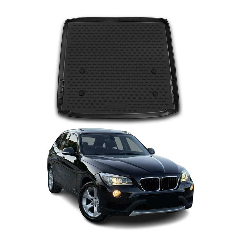 OMAC Tapis de coffre pour BMW X1 E84 2009-2015 en caoutchouc Noir