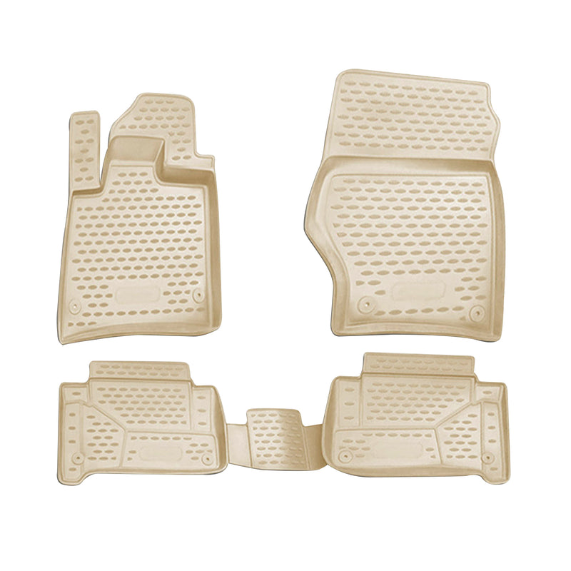 OMAC 3D Tapis de sol pour Audi Q7 4LB 2006-2015 caoutchouc TPE Beige 4Pcs